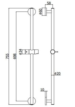 Душевая штанга Paffoni Life ZSAL116NO цвет черный