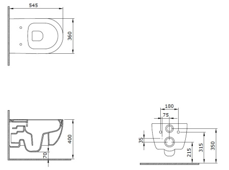 Чаша унитаза подвесная Allen Brau Priority 4.31001.20 цвет белый без сиденья безободковая каскадный смыв