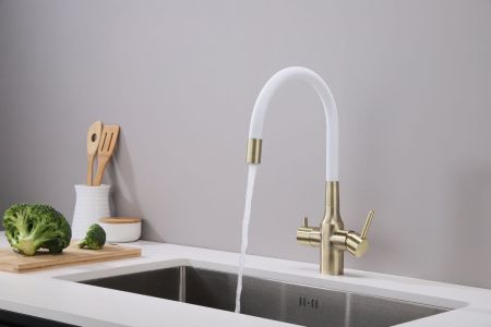 Смеситель для кухни Paulmark БРОНЗА Sa213419-BRw на мойку бронза