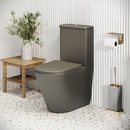 Унитаз напольный с бачком Grossman Color GR-4480GSMS зеленый с сиденьем безободковый каскадный смыв