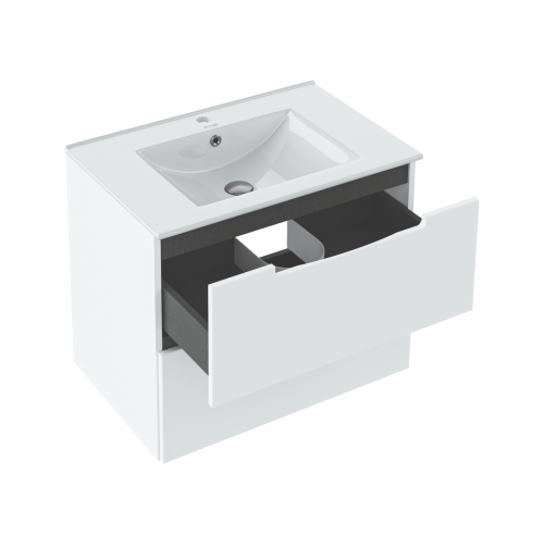 Тумба под раковину Runo Lina 00-00004603 60х50 подвесная цвет белый - фото 3