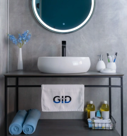 Раковина керамическая Gid Lago 51115 50х30 накладная цвет белый без отверстий под смеситель