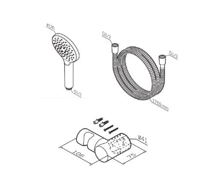 Душевой гарнитур Am.Pm Like F0118000 настенный хром