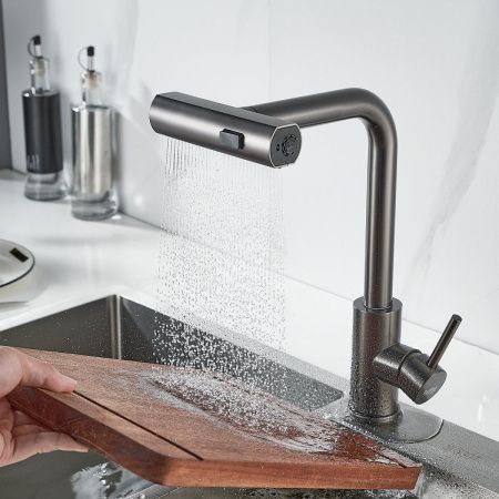 Смеситель для кухни Raffine F203T на мойку оружейная сталь
