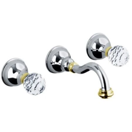 Смеситель для раковины Webert Karenina KA750404017 настенный хром/золото