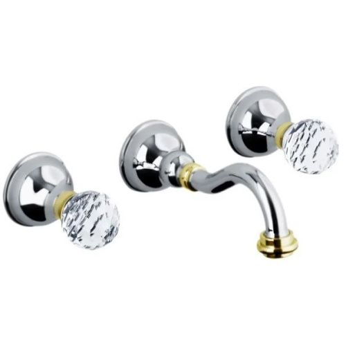 Смеситель для раковины Webert Karenina KA750404017 настенный хром/золото - фото 2