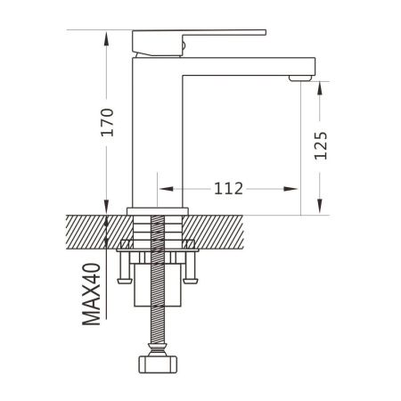 Смеситель Shevanik S7001H на раковину черный