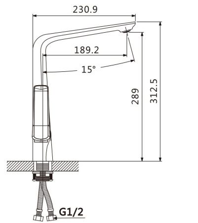 Смеситель для кухни Savol S-JD9132AW на мойку хром