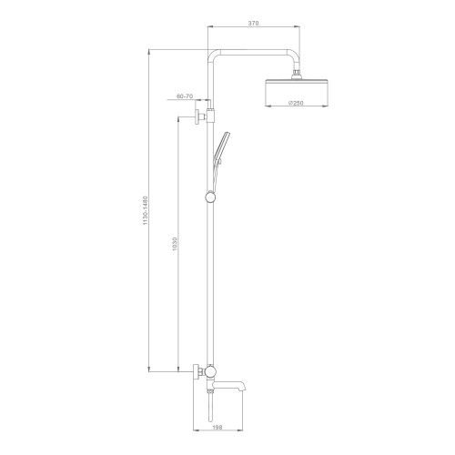 Душевая стойка Raglo R20.24.08 настенная цвет белый - фото 2