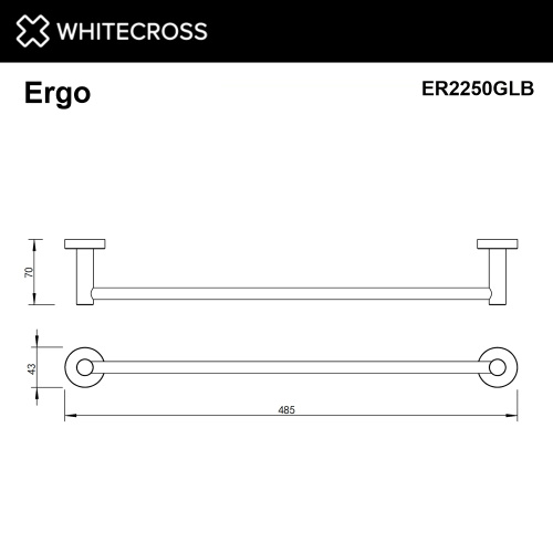 Полотенцедержатель Whitecross ERGO gold brushed ER2250GLB - фото 2