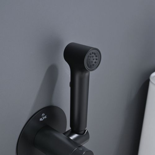 Гигиенический душ со смесителем Rose R235H черный - фото 4