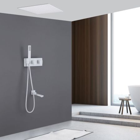 Душевая система Abber AF8254W встраиваемая в стену цвет белый с термостатом