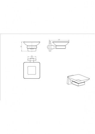 Мыльница CeramaLux Quadro 61904 A