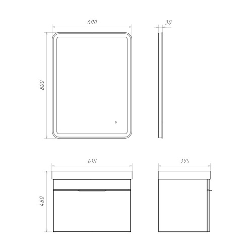 Тумба с раковиной Comforty 00-00018655CF 61x39,5x46 - фото 2
