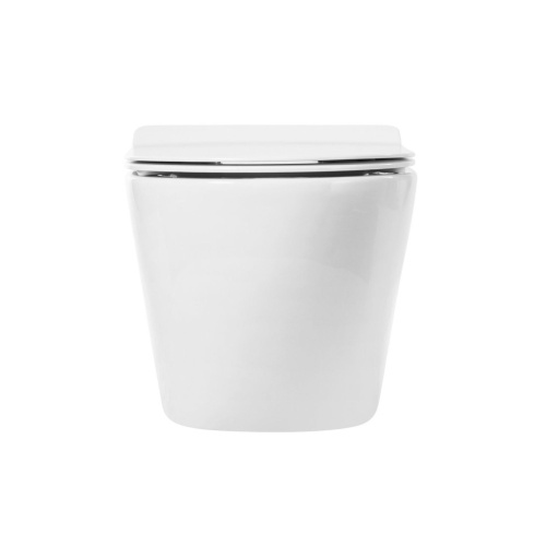 Унитаз подвесной Art&Max Ovale AM011CHR/SC белый с сиденьем микролифт каскадный смыв - фото 3