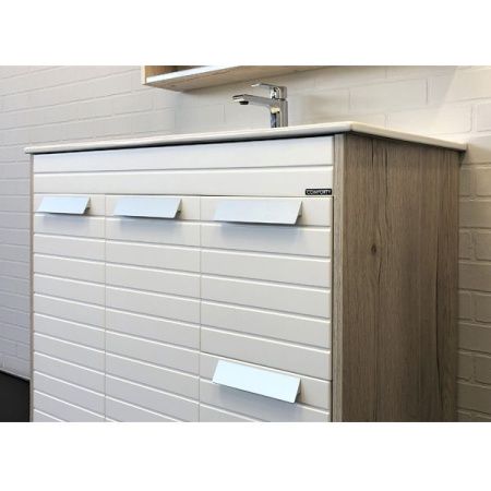 Тумба с раковиной Comforty Клеон 00-00004757CF 90х50 напольная цвет серый