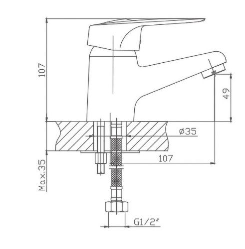 Смеситель Cron CN1004-2 на раковину хром - фото 3