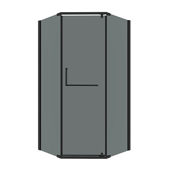 Душевой уголок Grossman Pragma 302.K33.03.1010.21.10 100х100 стекло тонированное профиль черный матовый без поддона