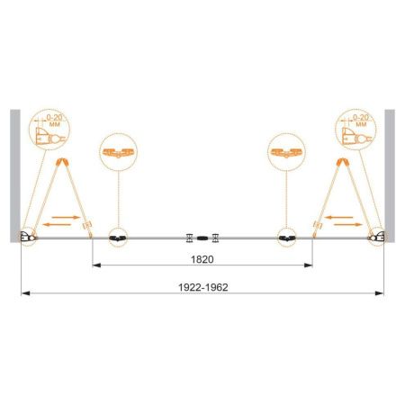 Душевая дверь Cezares ELENA ELENA-W-BS-22-200-C-Cr 200х195 стекло прозрачное профиль хром
