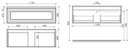 Тумба под раковину Sancos Very VR120W 120х40 подвесная цвет белый