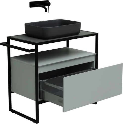 Тумба под раковину Allen Brau Priority 1.31002.PWM 80х45х75 напольная цвет зеленый - фото 3