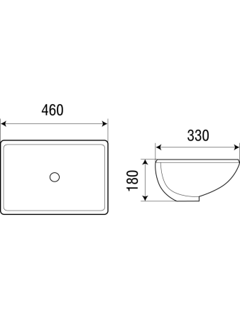Раковина из сантехнического фаянса WeltWasser WW SK 10000003895 50х30 подвесная цвет белый без отверстий под смеситель