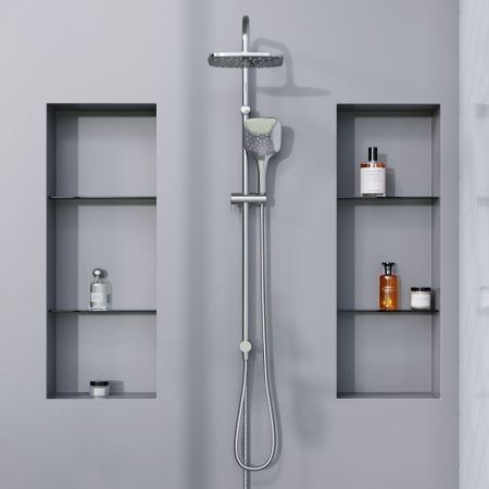 Душевая стойка Damixa Eclipse 931000000 настенная цвет хром/серый