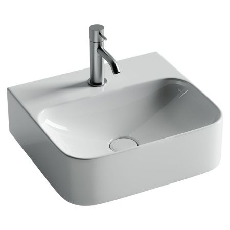 Раковина из сантехнического фарфора Ceramica Nova AURA CN2005 40х40 подвесная цвет белый 1 отверстие под смеситель