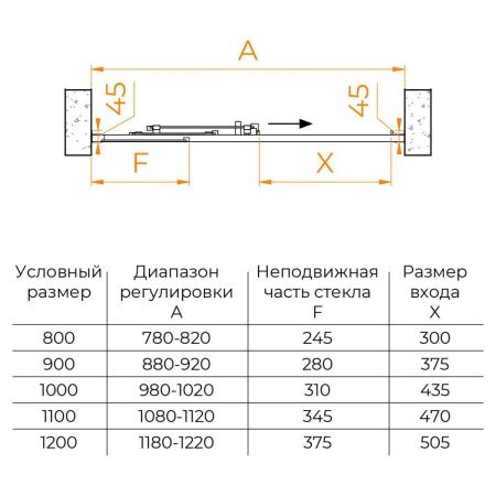 Душевая дверь RGW Classic 410911108-11 80х185 стекло прозрачное профиль хром глянцевый