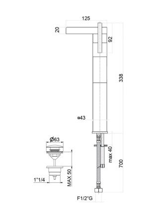 Смеситель Fiore 71CR7704 на раковину хром