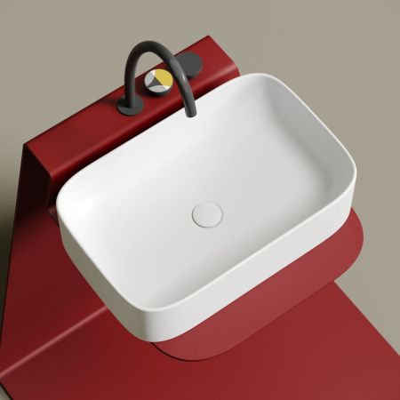 Раковина из сантехнического фарфора Ceramica Nova ELEMENT CN6053MW 60х40 накладная цвет белый без отверстий под смеситель