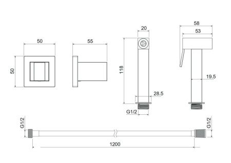 Гигиенический душ Aquatek AQ2053CR хром