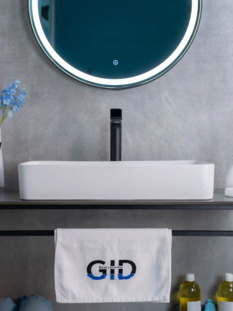 Раковина керамическая Gid Geométrico 51140 60х34 накладная цвет белый без отверстий под смеситель