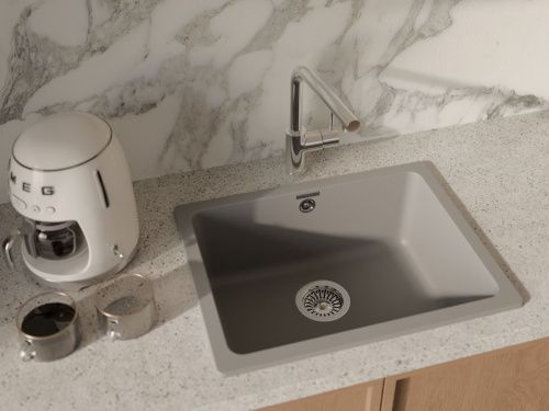 Кухонная мойка Rivelato BERKANA BK-50 grigio metallizzato 56х43 цвет серый металлик - фото 5