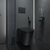 Унитаз подвесной IDDIS Calipso CALR3BMi25 черный с сиденьем микролифт безободковый каскадный смыв