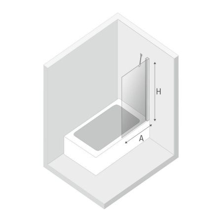 Душевая шторка на ванну New Trendy NEW SOLEO Black P-0077 50х140 стекло прозрачное профиль черный ориентация универсальная