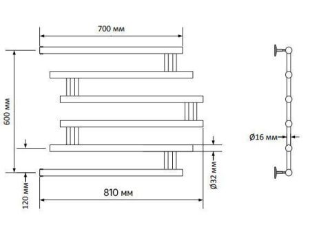 Полотенцесушитель водяной Indigo Zip FZW60-70 80х65 хром