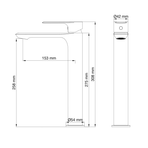 Смеситель Wonzon & Woghand Brilliant WW-88019079-MB на столешницу черный - фото 5