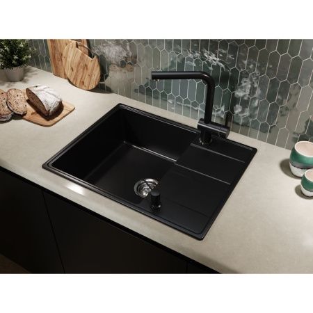 Кухонная мойка Grandex Aqua 600314 65х50 цвет черный поверхность матовая