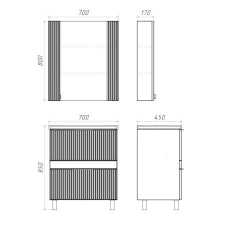 Тумба с раковиной Comforty 00-00019211CF 70х50