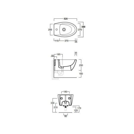 Биде подвесное Simas LFT Spazio LFT19 bi*1 цвет белый