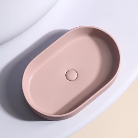 Раковина из сантехнического фарфора Ceramica Nova ELEMENT CN6048MP 60х40 накладная цвет розовый без отверстий под смеситель