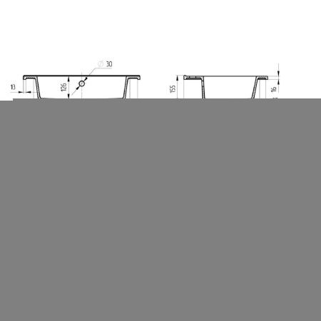 Раковина из искусственного камня Uperwood Parma Quartz 291003001 70х50 полувстраиваемая цвет белый