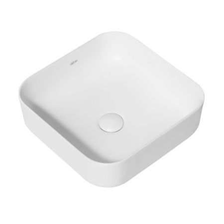 Раковина из сантехнического фаянса Abber RECHTECK AC2211MW 40х40 накладная цвет белый без отверстий под смеситель