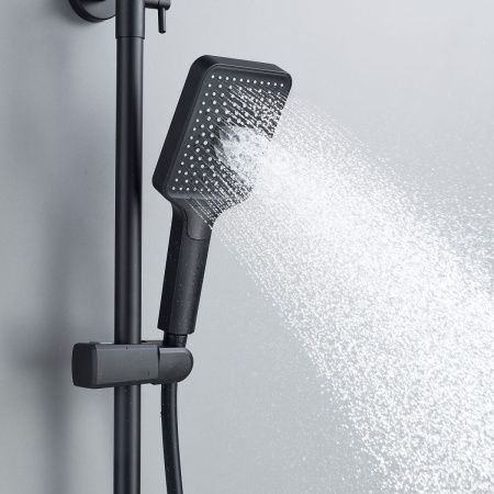 Душевая стойка Shevanik S4536H настенная цвет черный