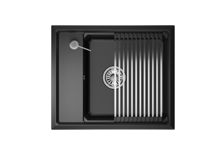 Кухонная мойка Granula Kitchen Space 6004, ШВАРЦ 60х50 цвет черный поверхность матовая