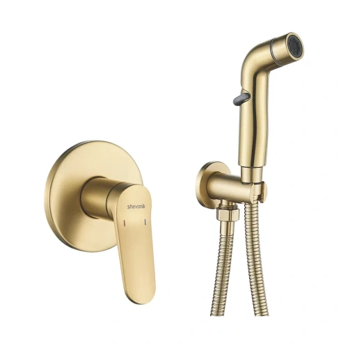 Гигиенический душ со смесителем Shevanik S43G S4305G золотой сатин - фото 2