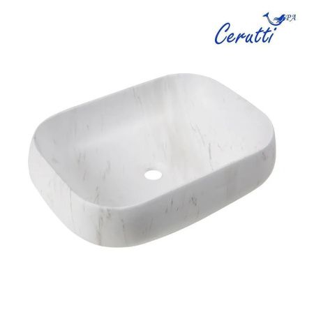 Раковина из сантехнического фарфора Cerutti SPA CR0086 MMW1 60х40 накладная цвет белый без отверстий под смеситель