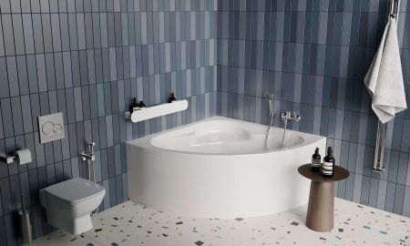 Ванна акриловая Santek Карибы 1WH111982 140х140 угловая четверть круга без каркаса