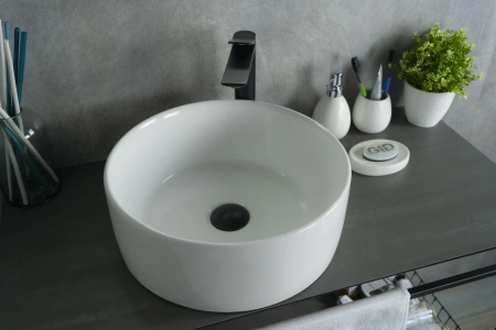 Раковина керамическая Gid Esfera 51105 40х40 накладная цвет белый без отверстий под смеситель